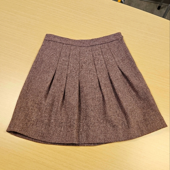 GAP Dresses & Skirts - GAP Wool Pleated School Girl Academia Mauve Herring Bone Lined Skirt Sz 0